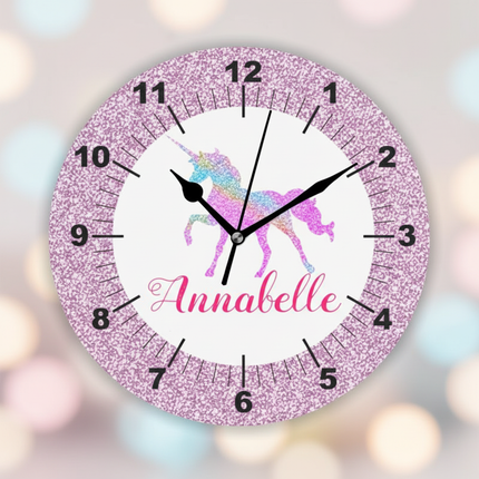unicorn wall clock for girls bedroom - lifestyle