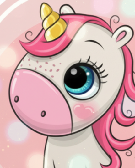 unicorn wall clock for girls - detail