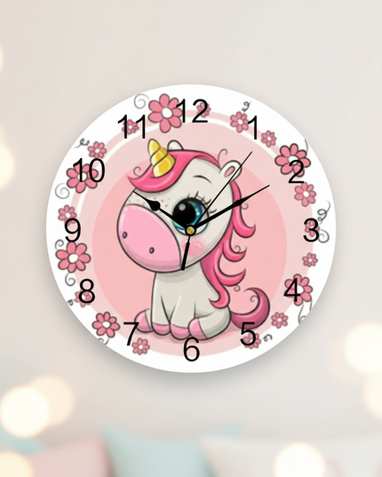 unicorn wall clock for girls - lifestyle