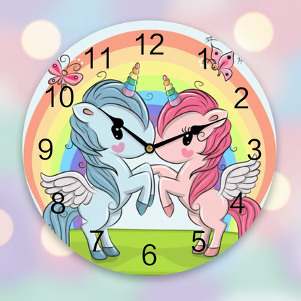 unicorn wall clock for girls room - lifestyle