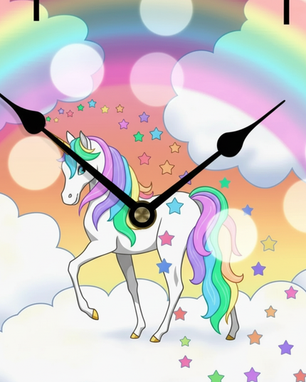 unicorn wall clock for living room - detail
