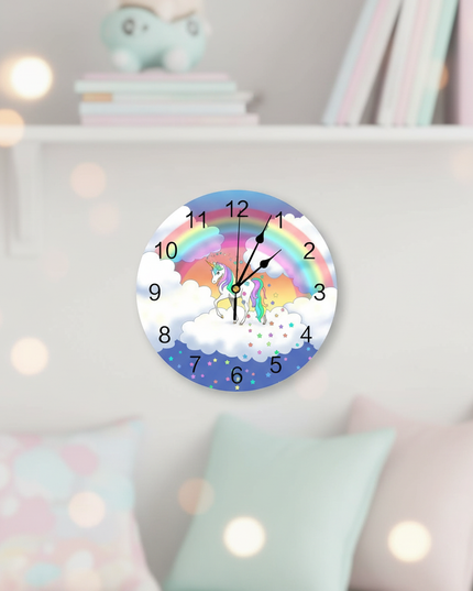 unicorn wall clock for living room - lifestyle