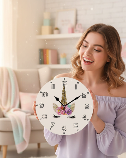 unicorn wall clock - in-use