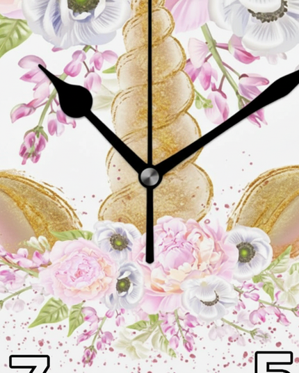 unicorn wall clock nursery decor - detail