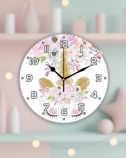 unicorn wall clock nursery decor - lifestyle
