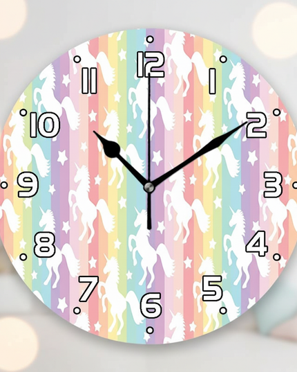 unicorn wall clock pastel colors - lifestyle