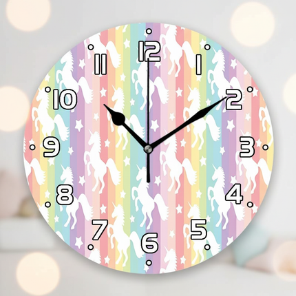 unicorn wall clock pastel colors - lifestyle