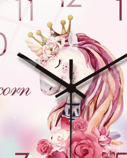 unicorn wall clock silent - detail