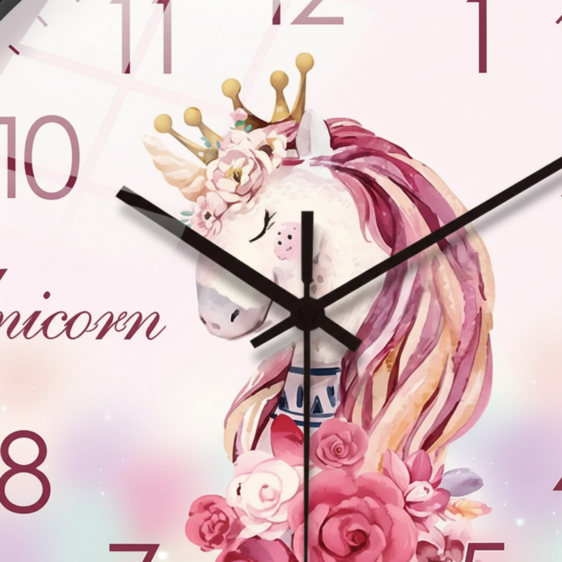 unicorn wall clock silent - detail