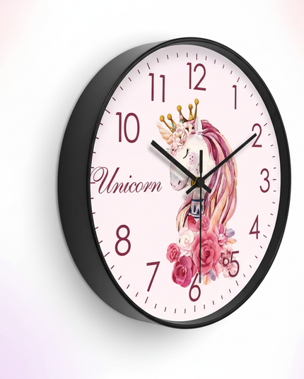 unicorn wall clock silent - white-bg