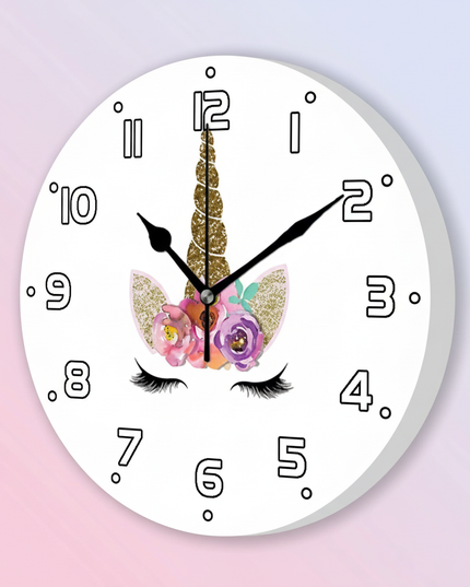unicorn wall clock - white-bg