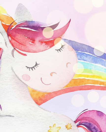 unicorn wall clock with rainbow - detail
