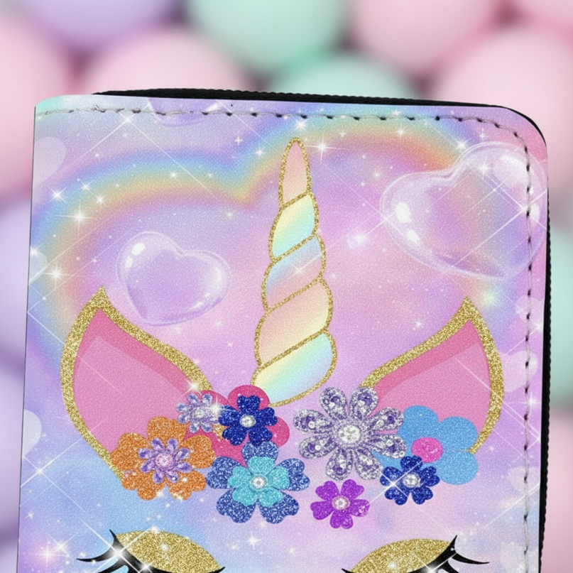 unicorn wallet for girls - detail