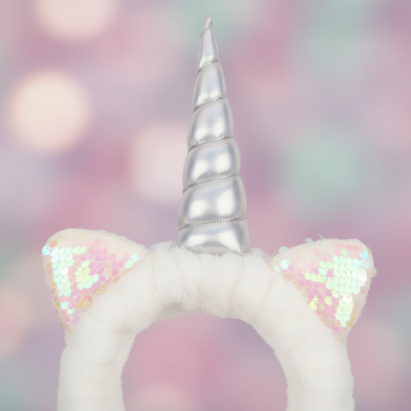 unicorn wash face headband - detail
