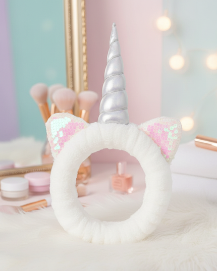 unicorn wash face headband - lifestyle