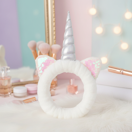 unicorn wash face headband - lifestyle