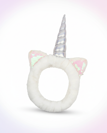 unicorn wash face headband - white-bg