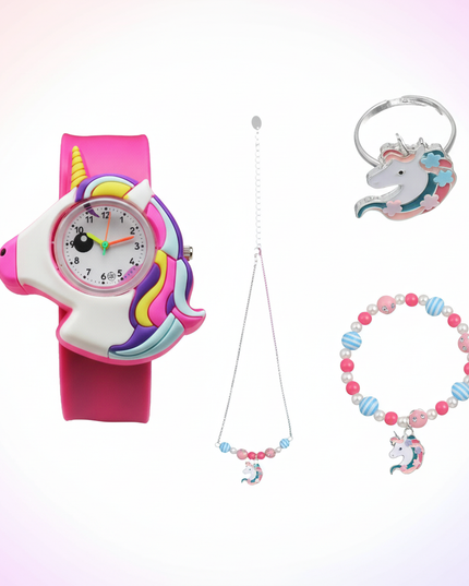unicorn watch and bracelet set - white-bg