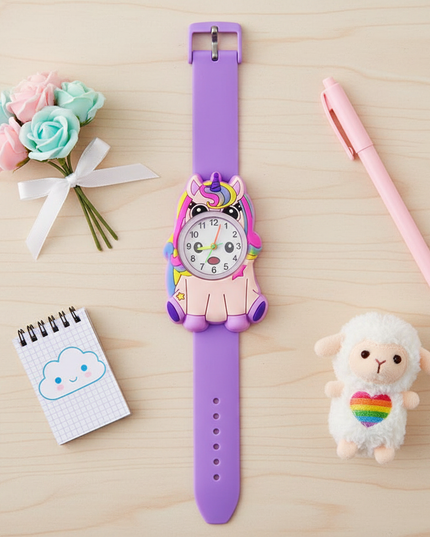 unicorn watch for toddler - flat-lay