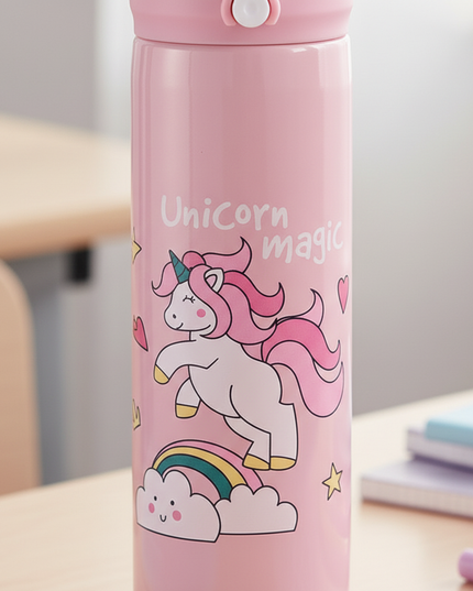 unicorn water bottle gift set - detail