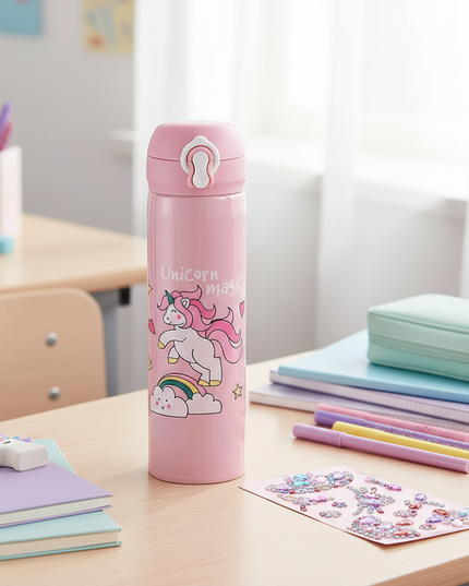 unicorn water bottle gift set - lifestyle