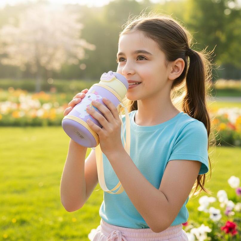 unicorn water bottle handle - in-use