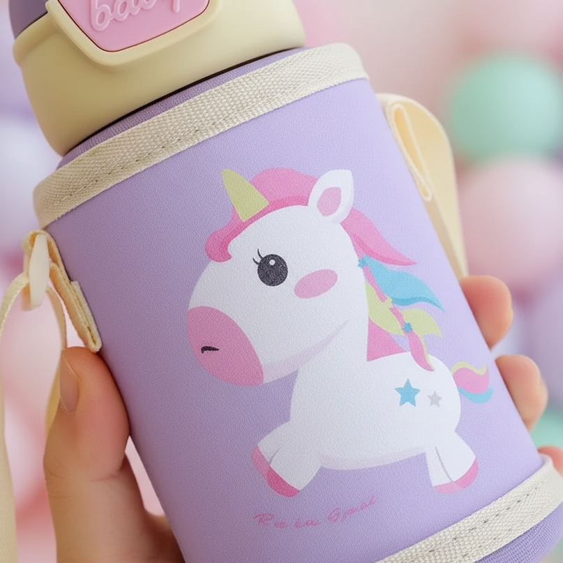unicorn water bottle kids - detail