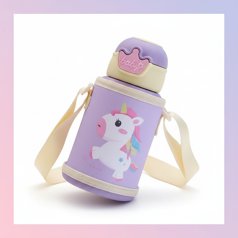 unicorn water bottle kids - white-bg