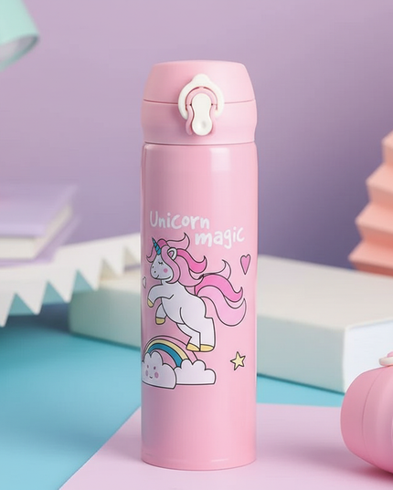 unicorn water bottle school - detail