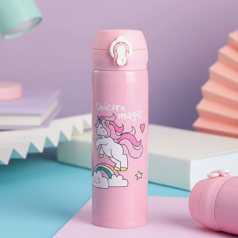 unicorn water bottle school - detail