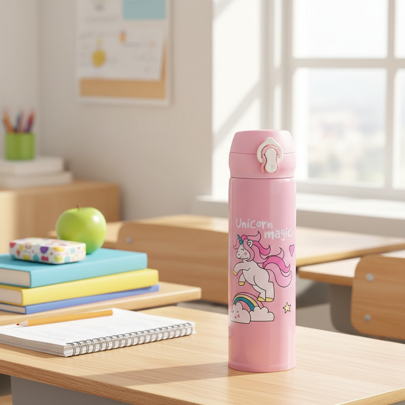 unicorn water bottle school - lifestyle