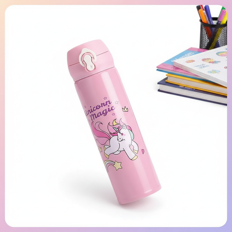 unicorn water bottle school - white-bg