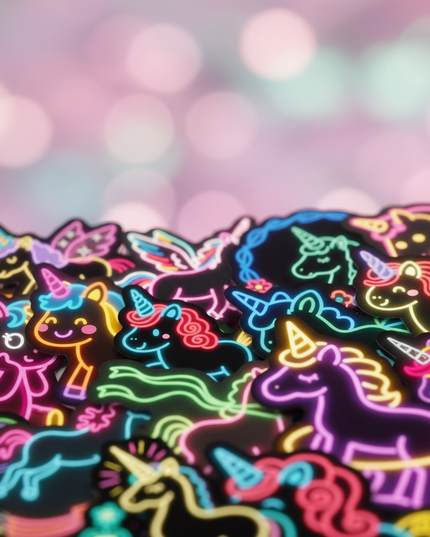 unicorn water bottle stickers - detail