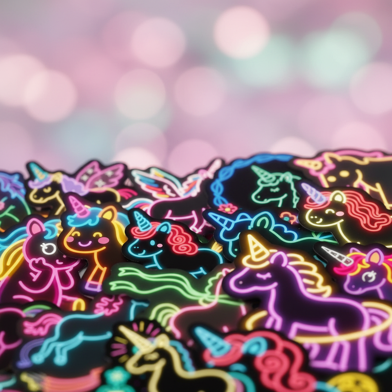 unicorn water bottle stickers - detail