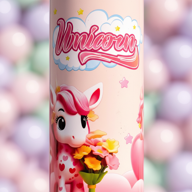 unicorn water bottle straw - detail