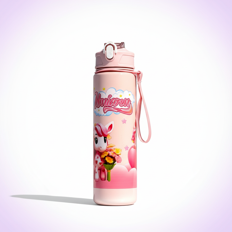 unicorn water bottle straw - white-bg