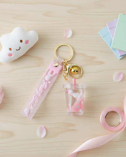 unicorn water keychain - flat-lay