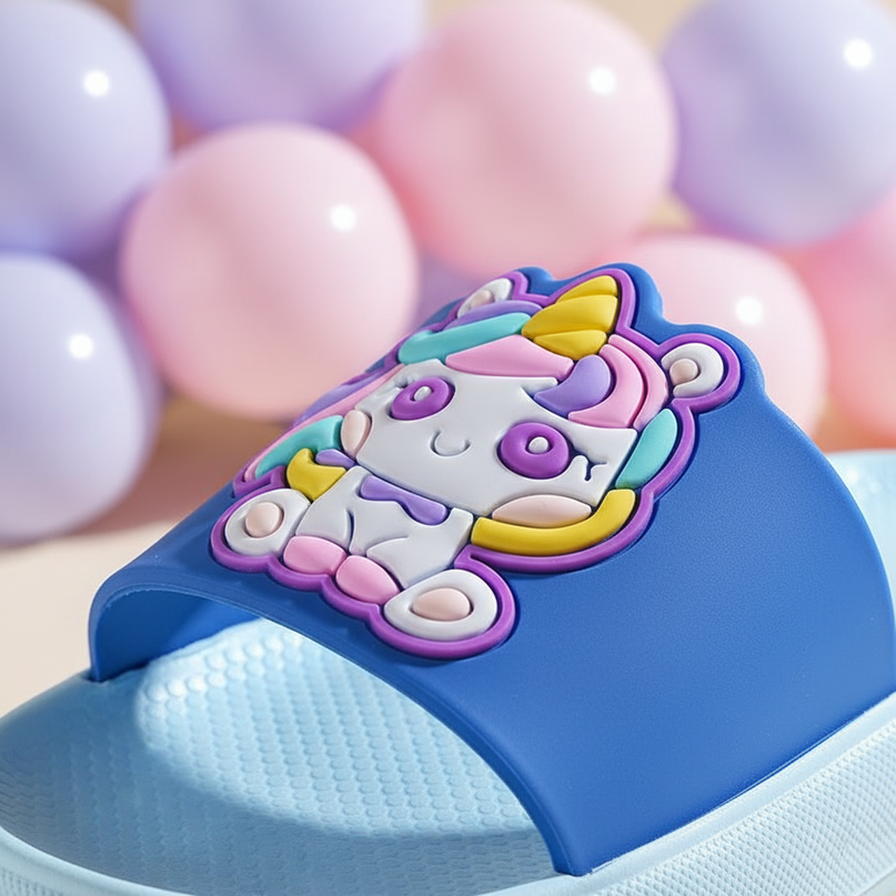 unicorn waterproof slippers - detail