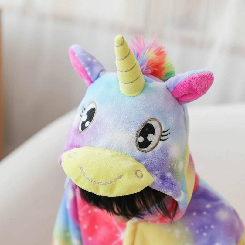 unicorn wearable towel robe - detail