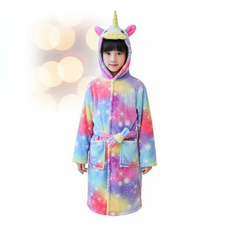 unicorn wearable towel robe - lifestyle