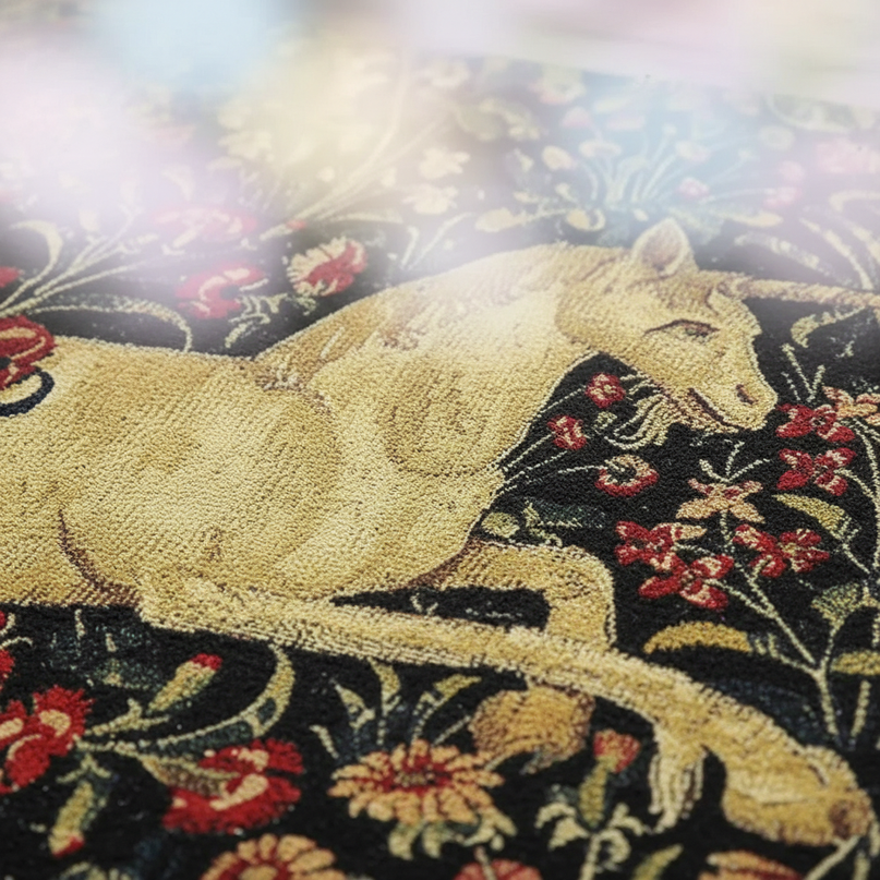 unicorn welcome mat rug - detail