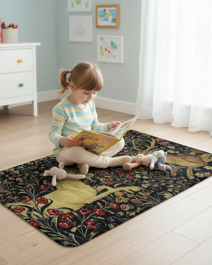 unicorn welcome mat rug - in-use