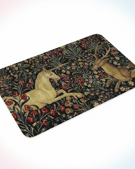 unicorn welcome mat rug - white-bg