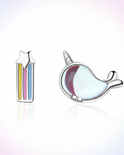 unicorn whale earrings - white-bg