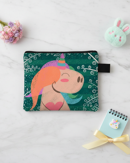 unicorn whimsical coin purse - flat-lay