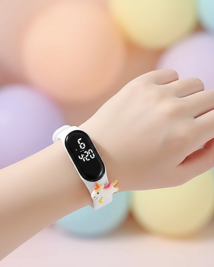 unicorn white watch - in-use