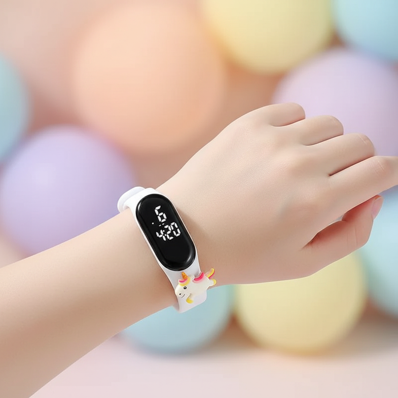 unicorn white watch - in-use