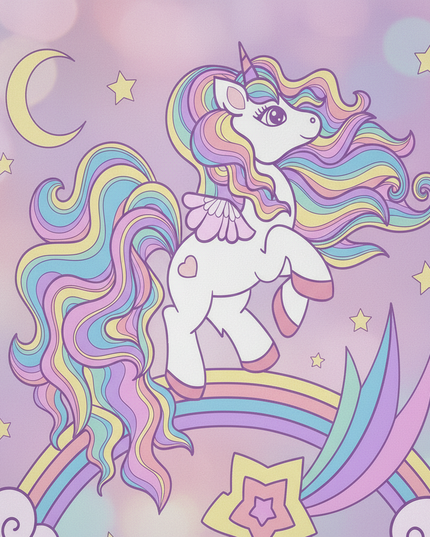 unicorn window curtains - detail
