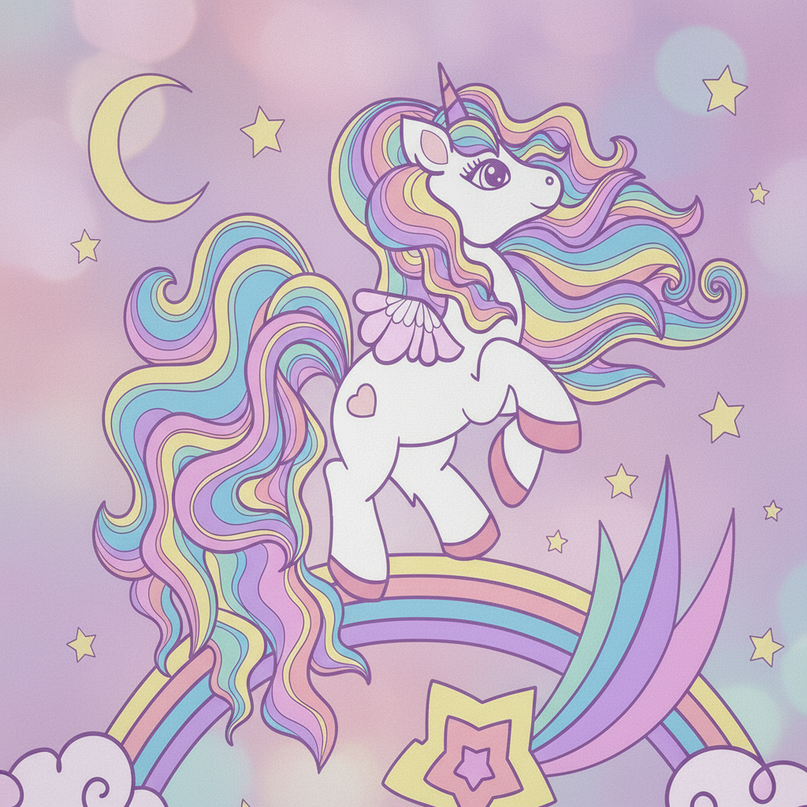 unicorn window curtains - detail