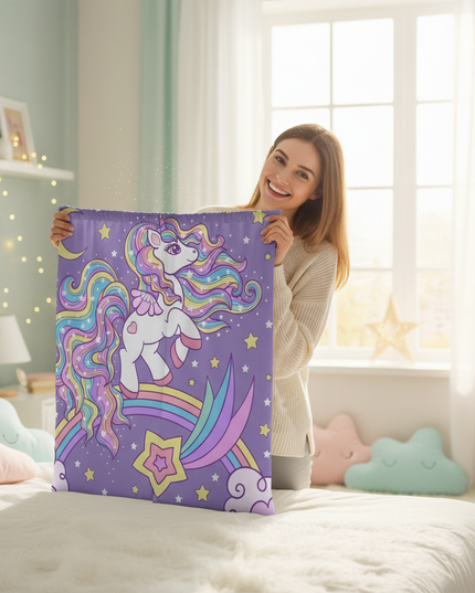 unicorn window curtains - in-use